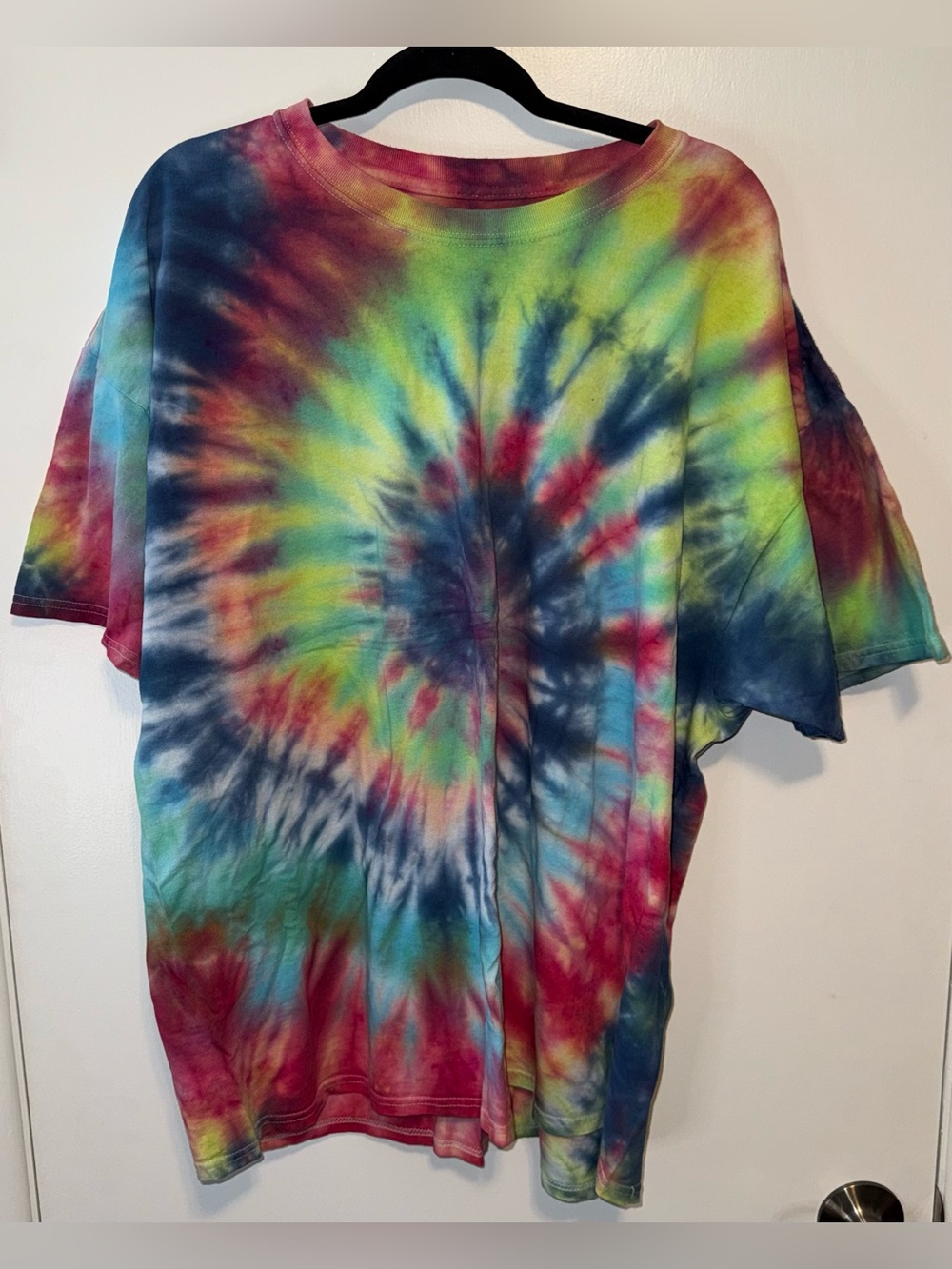 Gildan Multicolor Spiral Tie-Dye Short Sleeve Tee - Blue, Green, Red, Yellow